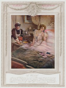 Belle Époque Paris, dame à la mode se réveillant - Albert Guillaume