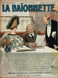Menus de Guerre, de La Baionnette, 15 mars 1917 - Albert Guillaume