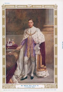 Le roi George VI dans ses robes de couronnement