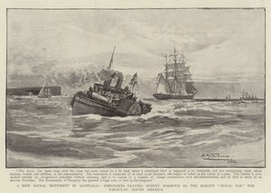 Un nouveau mouvement social en Australie, émigrants quittant le port de Sydney à bord du barque Royal Tar pour le Paraguay, Amérique du Sud - Albert Henry Fullwood