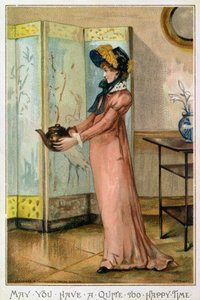 Que vous ayez un temps trop heureux, carte de Noël victorienne, publiée par Hildesheimer und Faulkner, Londres, vers 1880 - Albert Jnr. Ludovici