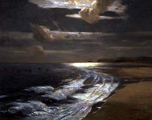 Clair de lune argenté, baie de St. Ives