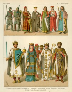 Costume allemand 1000-1100 AD - Albert Kretschmer