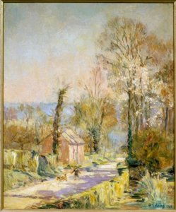 Le chemin au printemps à Saint-Vaast D’Equiqueville près de Dieppe - Albert Lebourg