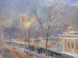 Notre-Dame de Paris vue du quai de la Tournelle, effet de nuit - Albert Lebourg