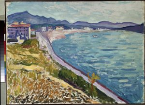 "Saint Jean de Luz" Vue de la côte basque à Saint-Jean-de-Luz (Pyrénées-Atlantiques). Peinture de Pierre-Albert Marquet - Albert Marquet