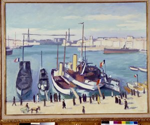 Le port de Marseille avec le pont transbordeur - Albert Marquet