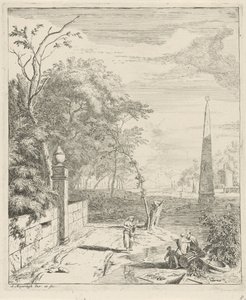 Paysage avec un obélisque (Paysages, série) - Albert Meyering