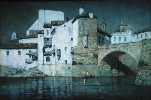 Clair de lune, Puente Genil, Espagne - Albert Moulton Foweraker