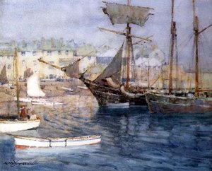 Le port, St. Ives - Albert Moulton Foweraker