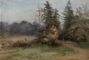 Paysage avec deux figures - Albert Nikolaevich Benois