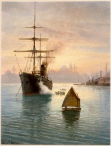 Istanbul, port / Aquarelle d