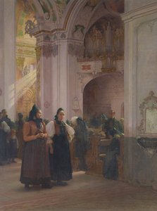 La fin de la messe à Einsiedeln