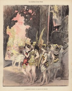 En coulisses pendant une production du Ballet des Insectes au Théâtre du Châtelet, Paris - Albert Robida