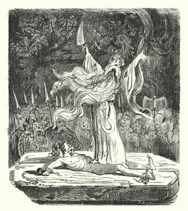 Druide réalisant un sacrifice humain - Albert Robida