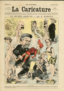 Illustration par Albert Robida (1848-1926) pour la couverture de La Caricature (1880) - Albert Robida