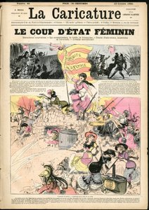 Illustration par Albert Robida (1848-1926) pour la couverture de La Caricature (1880) - Albert Robida