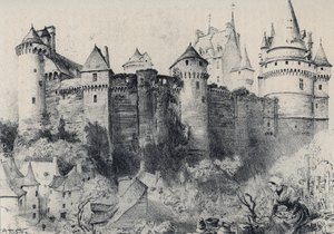 Le Château fort de Vitré en Ille-et-Vilaine - La vieille France - La Bretagne - texte, dessins et lithographies, par Albert Robida (1848-1926) fin XIXe siècle non daté - Albert Robida