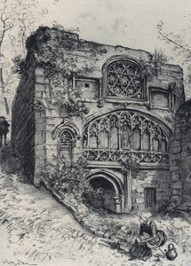 La fontaine des carmélites à Morlaix - La vieille France - La Bretagne - texte, dessins et lithographies, par Albert Robida (1848-1926) fin 19ème siècle - Albert Robida