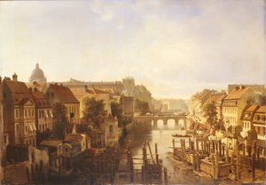 Vue du Long Pont depuis le Mühlendamm, 1850 - Albert Schwendy