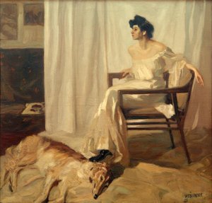 Dame avec lévrier