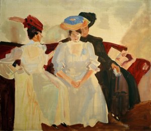 Trois dames sur un canapé