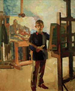 Autoportrait en litewka bleue - Albert Weisgerber