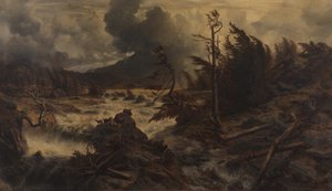 Tempête dans les hautes montagnes