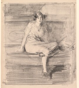 Sans titre (Jeune femme assise) - Albert de Belleroche