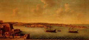Vue de La Valette avec des navires de l