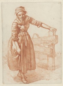 Fille debout, près d