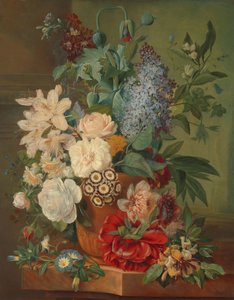 Fleurs dans un vase en terre cuite - Albertus Jonas Brandt