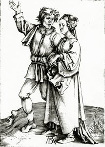 Un couple rustique, gravé par Johannes Wierix, vers 1565 (gravure) - Albrecht (after) Durer or Duerer