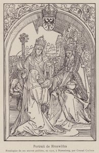 Hrotsvitha de Gandersheim - Albrecht (after) Durer or Duerer