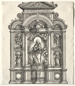 Grand autel avec la Vierge, dans une bordure avec SS. Christophe, Georges, Barbara, Catherine - Albrecht Altdorfer