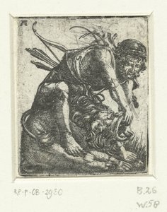 Hercule tue le lion de Némée - Albrecht Altdorfer