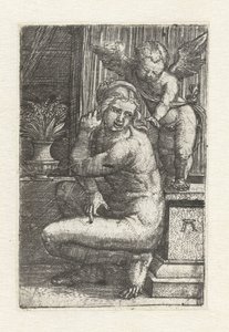 Vénus agenouillée avec Cupidon - Albrecht Altdorfer