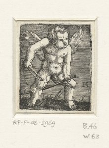Putto avec un cheval bâton