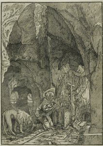 Saint Jérôme en pénitence, dans une grotte - Albrecht Altdorfer