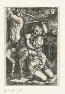 Satyre et un homme se battent pour une femme - Albrecht Altdorfer