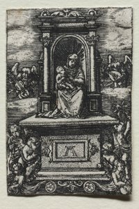 La Belle Vierge de Ratisbonne sur un autel, peu après 1520