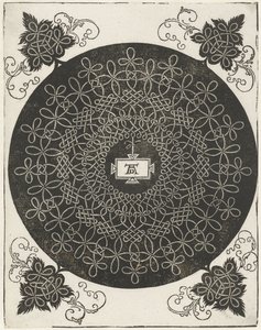 Exemple de broderie avec écusson rectangulaire - Albrecht Dürer
