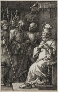 Le Christ devant Caïphe, de La Passion gravée - Albrecht Dürer