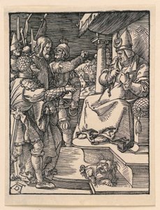 Le Christ devant Caïphe, de la série La Petite Passion - Albrecht Dürer