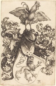 Blason avec un lion et un coq - Albrecht Dürer