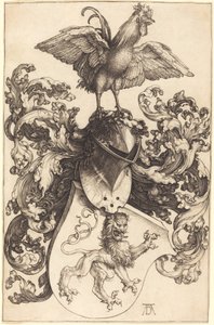 Blason avec un lion et un coq - Albrecht Dürer