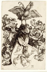 Armoiries avec un lion et un coq - Albrecht Dürer