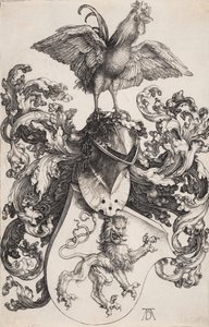 Blason avec un lion et un coq - Albrecht Dürer