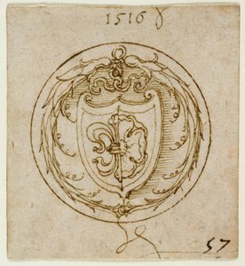 Dessin pour un ornement ou une chevalière avec les armoiries de Lazarus Spengler - Albrecht Dürer