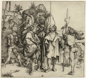 Cinq lansquenets et un homme oriental à cheval - Albrecht Dürer